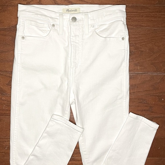 Madewell 10” High Rise Skinny White Jeans High Waist Size 28 - Picture 3 of 14